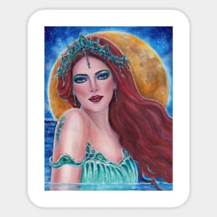 Mermaid sea goddess art by Renee Lavoie Sticker